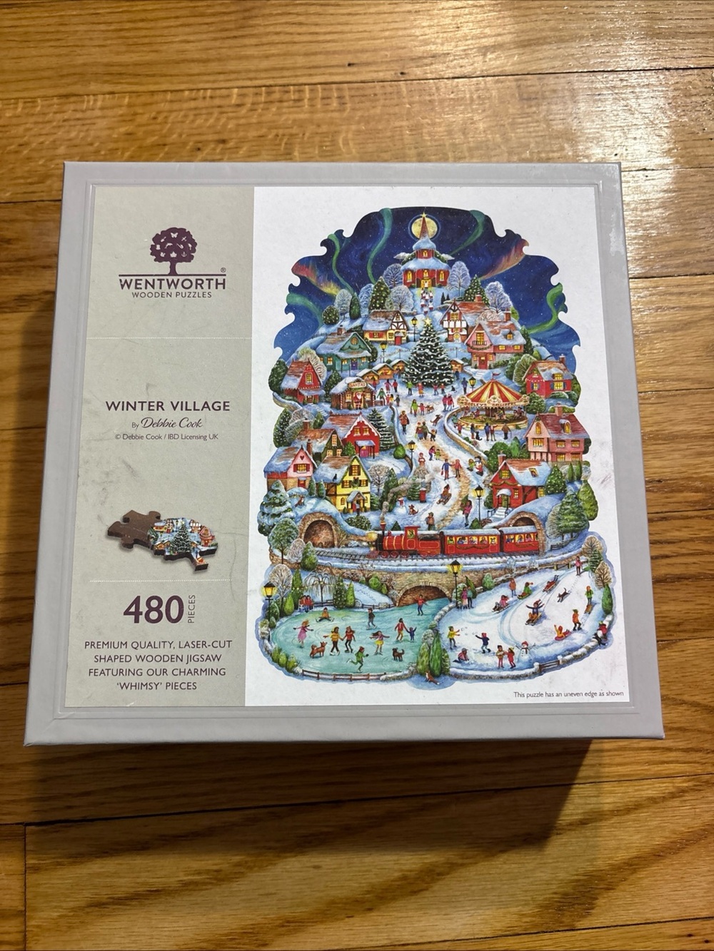 WENTWORTH WOODEN PUZZLES  Winter Village 480 pcs by Debbie Cook used
